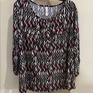 Perseption Multicolor Geometric Blouse